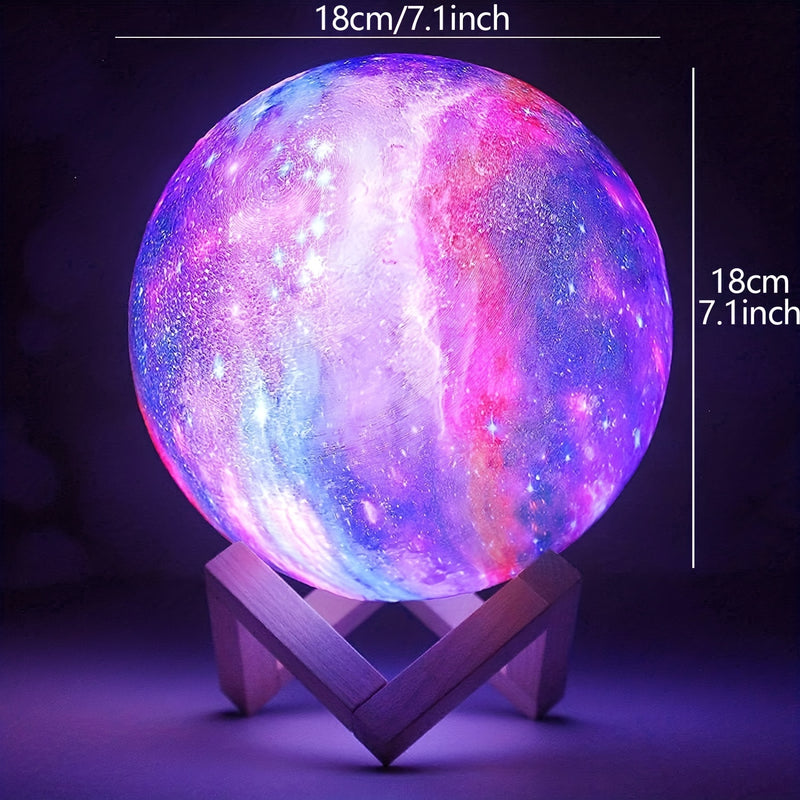 3D Printing Galaxy Lamp Moonlight USB LED Night Lunar Light Touch Color Changing Moon Lamp - Trends Mart Club