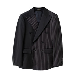 British Striped Double Breasted Suit Men - Trends Mart Club