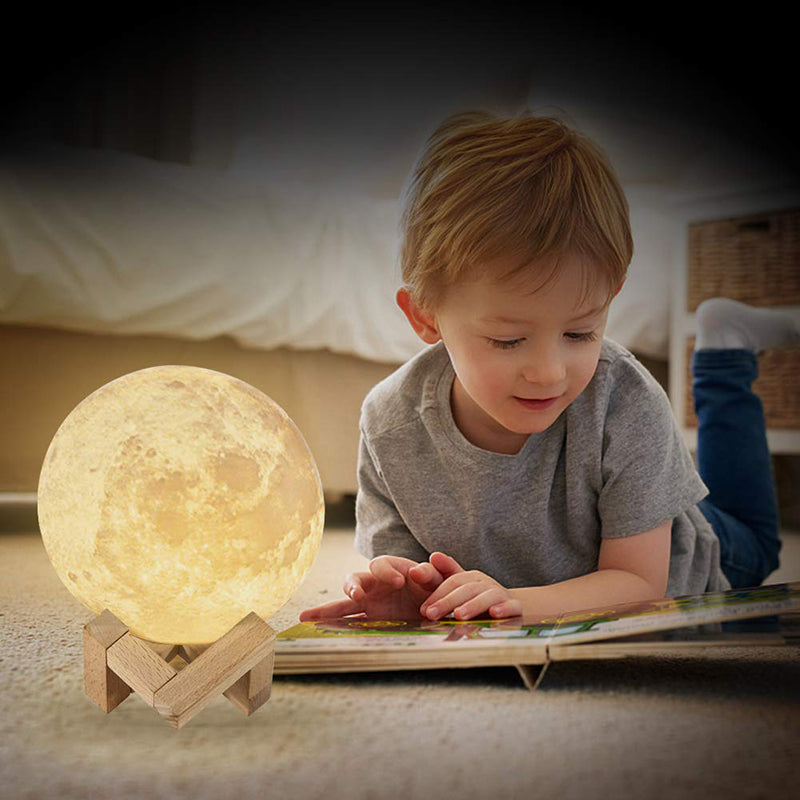 LED Night Lights Moon Lamp 3D Print Moonlight Timeable Dimmable Rechargeable Bedside Table Desk Lamp Children's Leds Night Light - Trends Mart Club