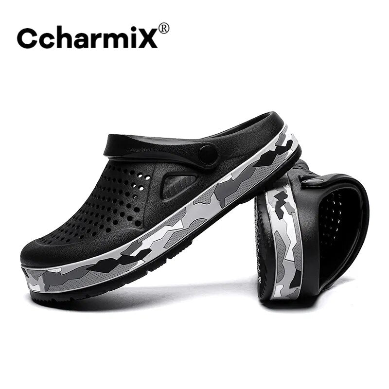 CcharmiX Mens Clogs Camo New Mens Sandals Summer Beach Slippers Men Outdoor Casual Men Sandals Water Shoes Male Big Size - Trends Mart Club