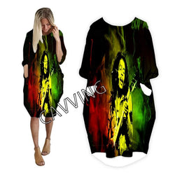 CAVVING 3D Print  Bob Marley Weed  Fashion Funny Shirt Suit Harajuku Top Women Anime Gown Logo Women&#39;s Skirt Long-sleeved Dress - Trends Mart Club