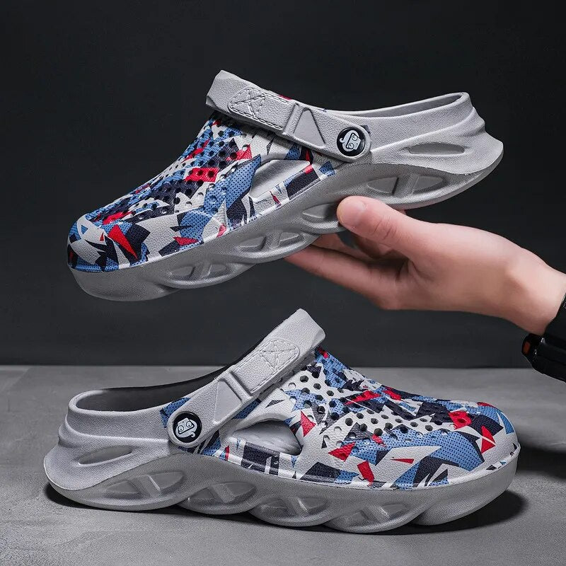 Men's 2023 Summer Shoes Men Slippers Breathable Non-slip Mules Male Garden Shoes Casual Beach Sandals Zapatos - Trends Mart Club