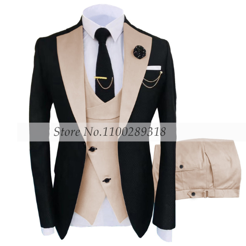 Fashion Peak Lapel Light Grey Men Suits Slim Fit Business Suits - Trends Mart Club