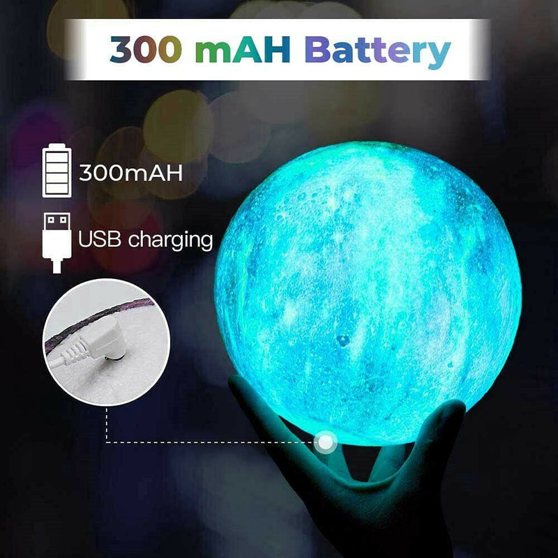3D Printing Galaxy Lamp Moonlight USB LED Night Lunar Light Touch Color Changing Moon Lamp - Trends Mart Club
