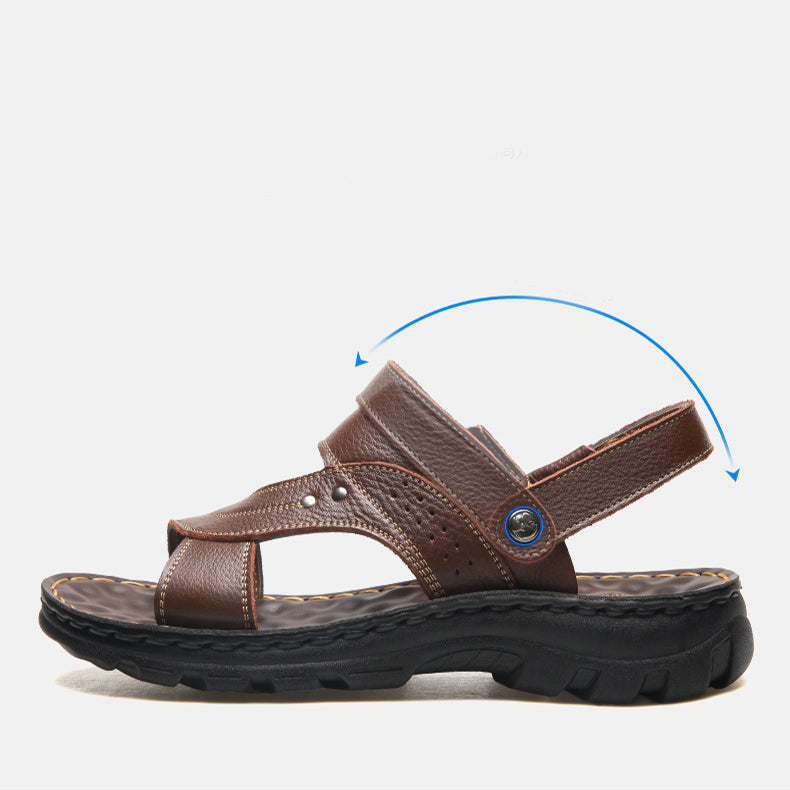 Men Sandals Summer Beach Shoes Adjustable Back Strap Design Slippers Slides - Trends Mart Club