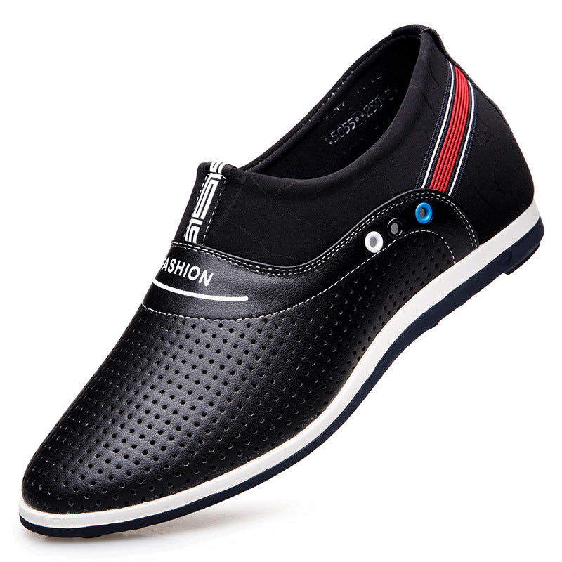 Korean Style Leisure Hollow-out Height Increasing Elevator Shoes For Men - Trends Mart Club