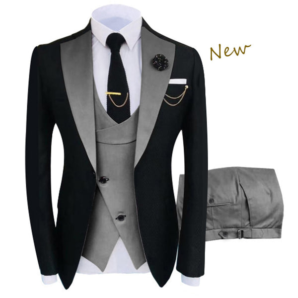 New Arrival Terno Masculino Slim Fit Blazers Ball And Groom Suits For Men Boutique Fashion Wedding Jacket + Vest + Pants - Trends Mart Club