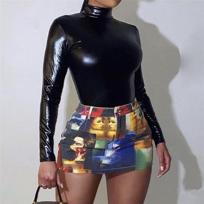 Echoine New Fashion 3D Print Hight Waist Mini Skirt Skinny Bodycon Street Skirts for Women Summer - Trends Mart Club