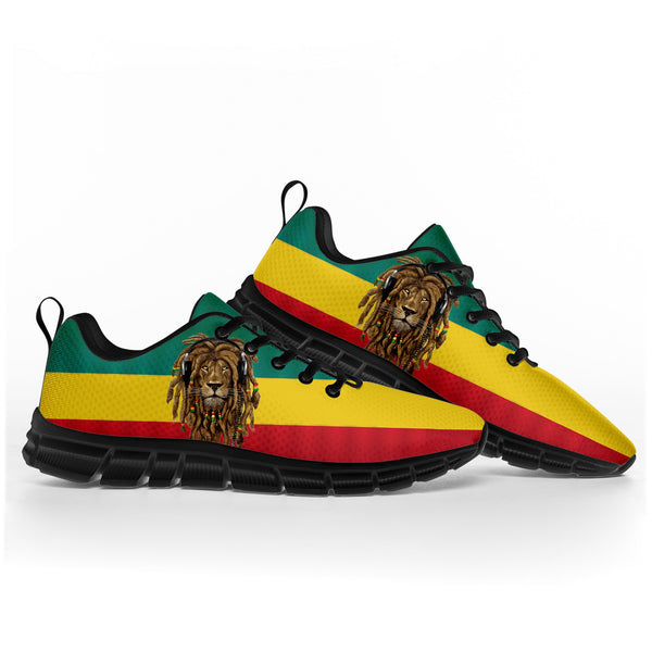 Reggae Rastafarian Rasta Rastafari Lion of Judah Sports Shoes Mens Womens Teenager Kids Children Sneakers Casual Couple Shoes - Trends Mart Club