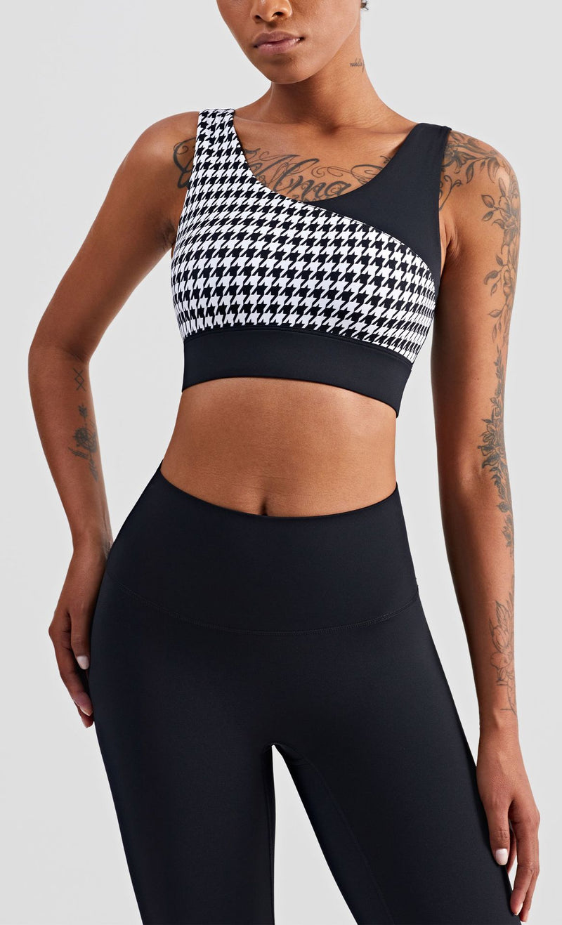 Houndstooth Nude Yoga Clothes Fitness Suit Women - Trends Mart Club