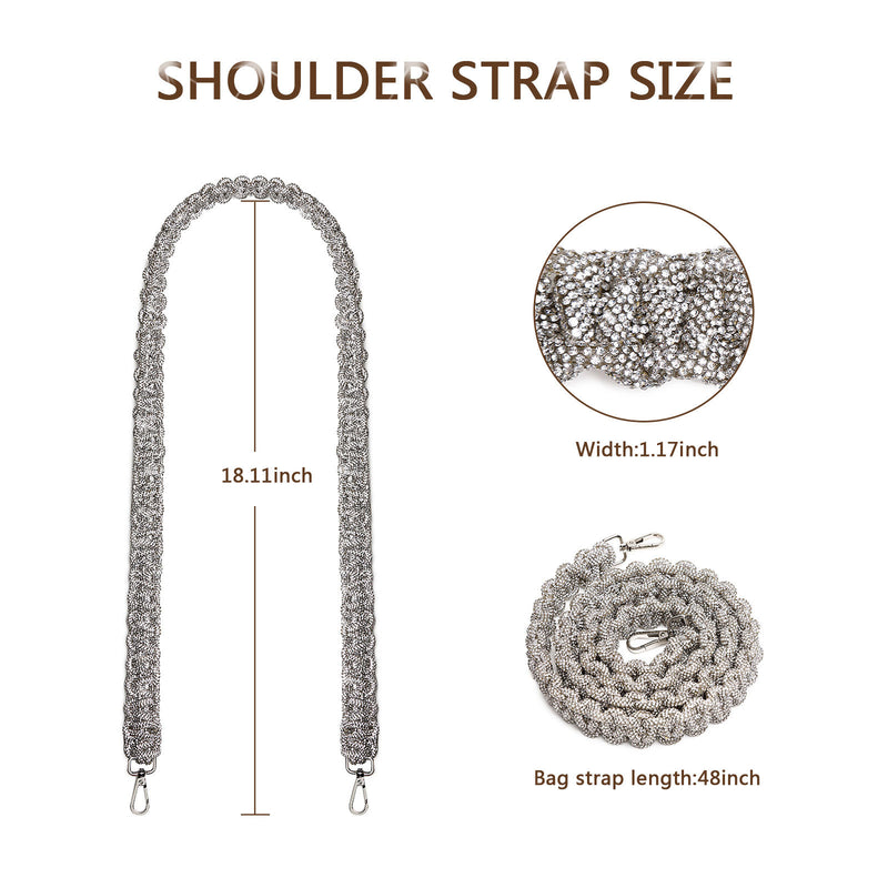 Luggage Accessories With Crystal Diamond Shoulder Strap - Trends Mart Club