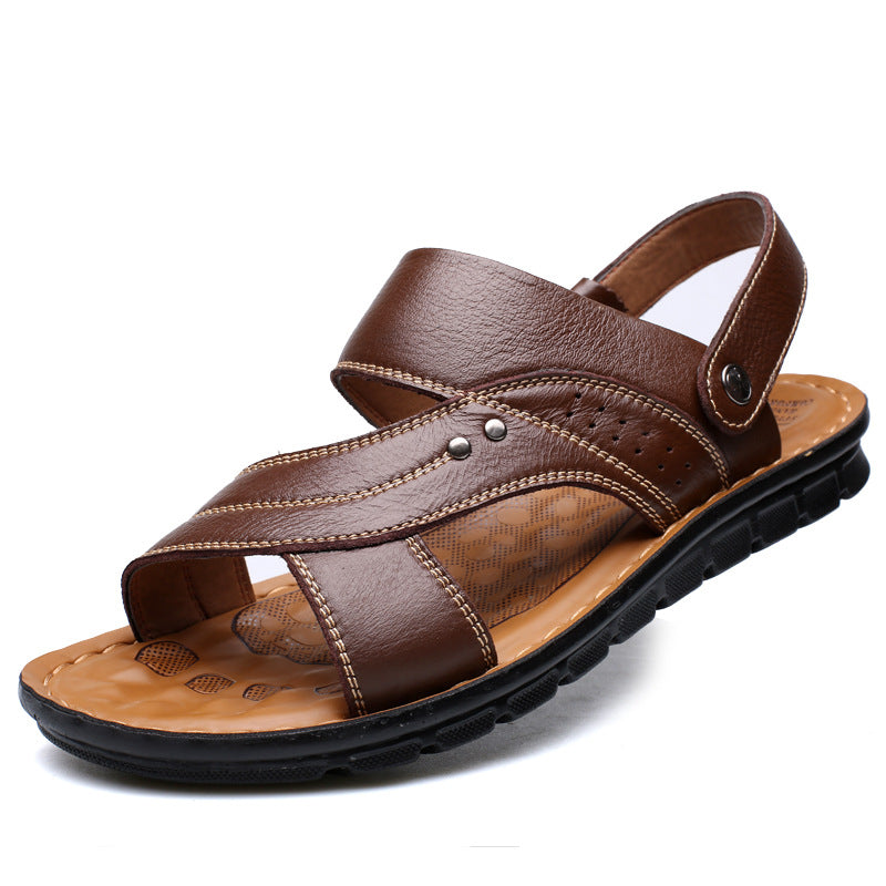 Men Sandals Summer Beach Shoes Adjustable Back Strap Design Slippers Slides - Trends Mart Club